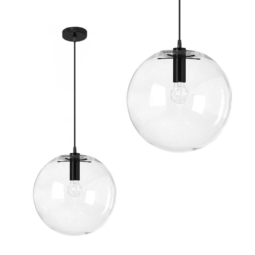 Glaspendellampa i tak med takplafond Lassi 30 cm APP308-1CP Svart