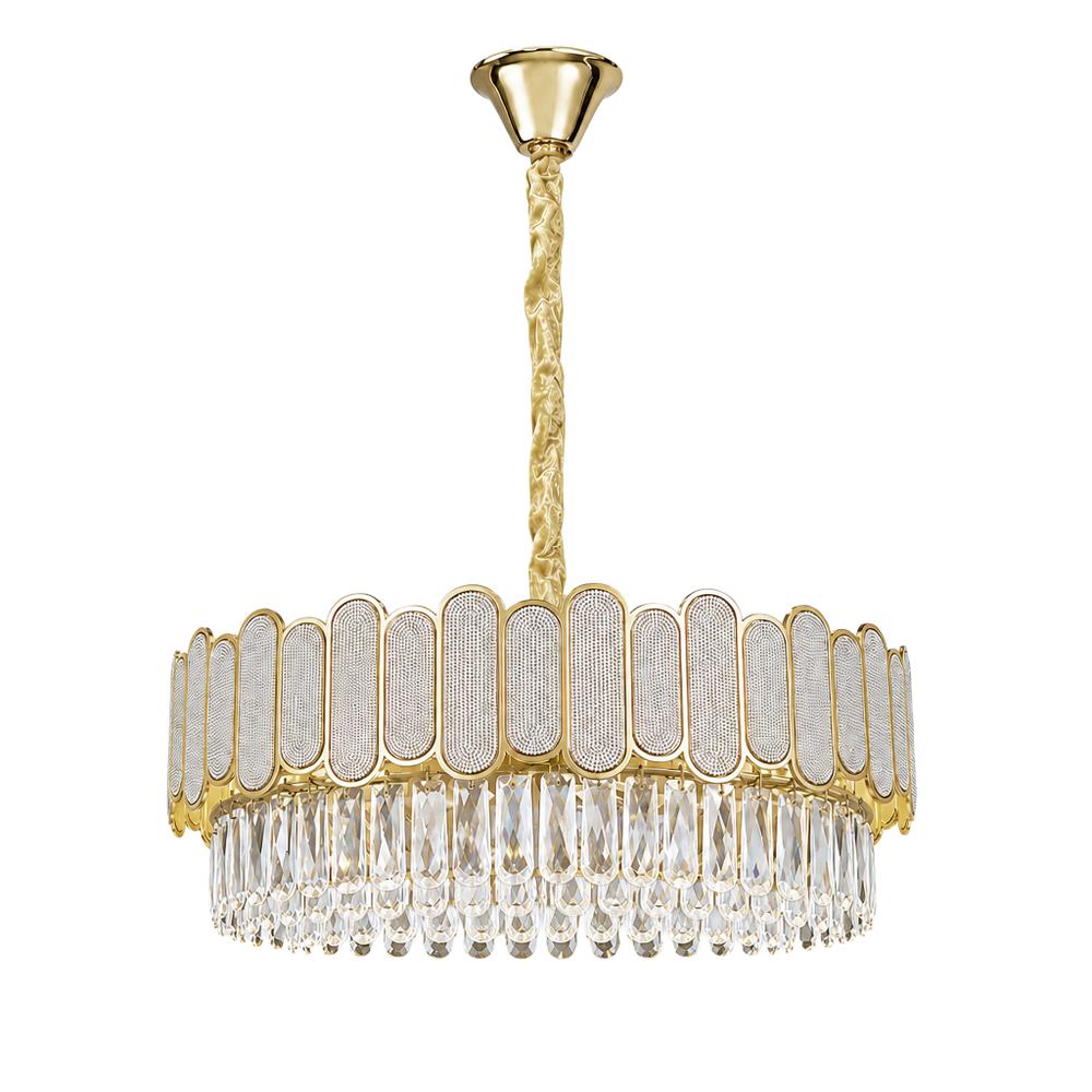 Kristall-pendellampa SWE107-CP 50cm GOLD