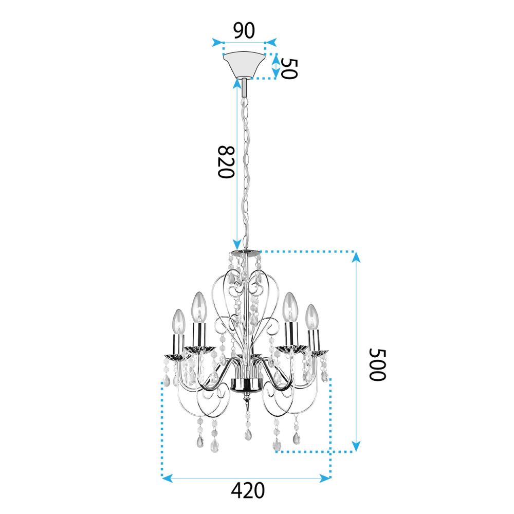 TAKLAMPA HÄNGLAMP EBT010-5CP SVART