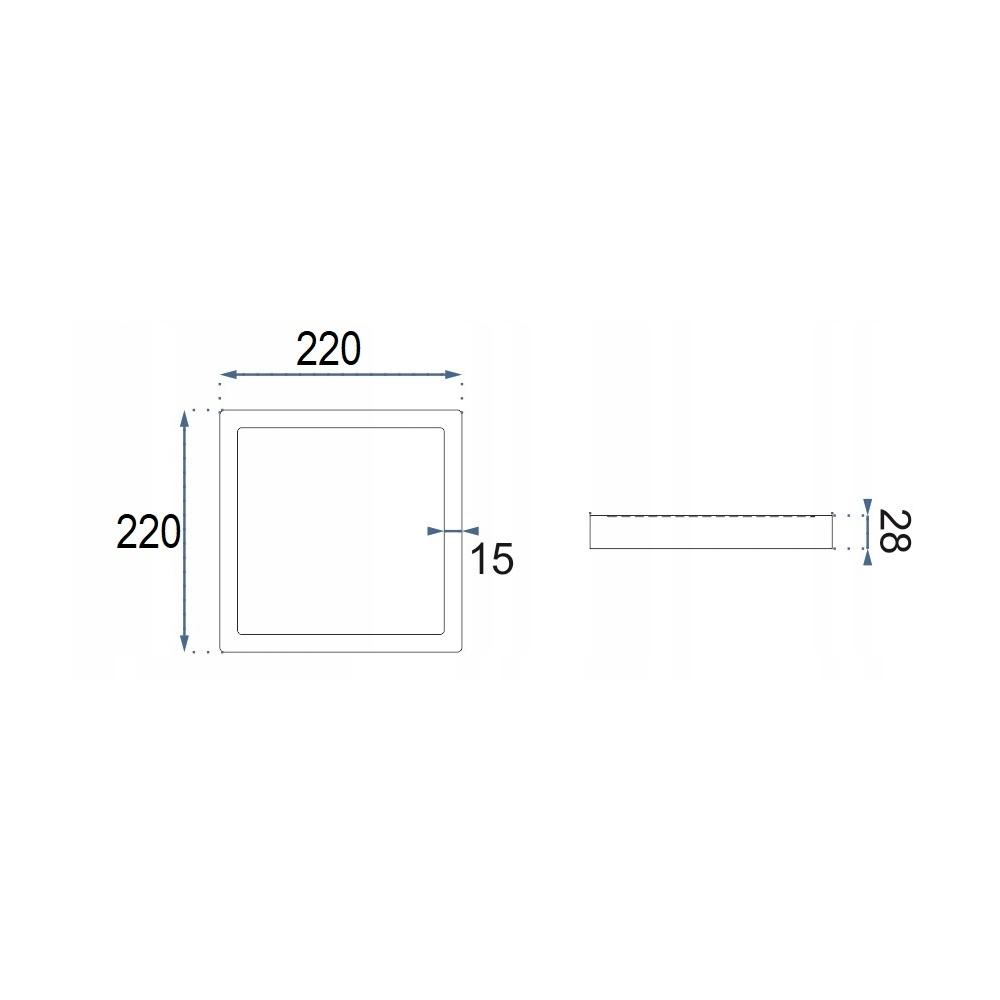 LED-PANEL FÖR YTMONTAGE SB 18W SVART