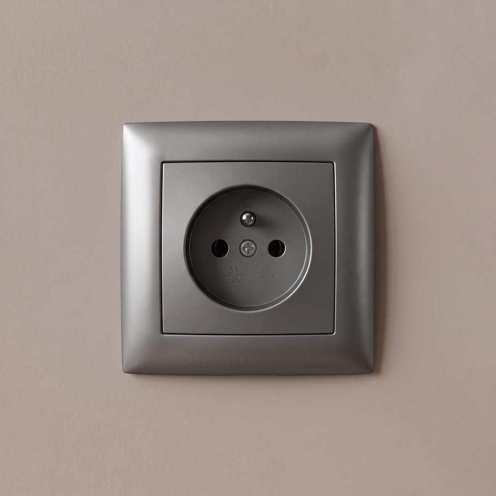 Single grounded socket OSTE JNH001-G Grey