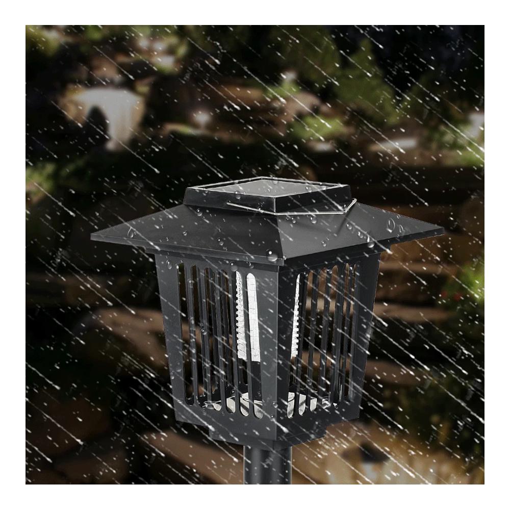 Solcellsdriven LED insektsdödande trädgårdslampa J-22 Svart