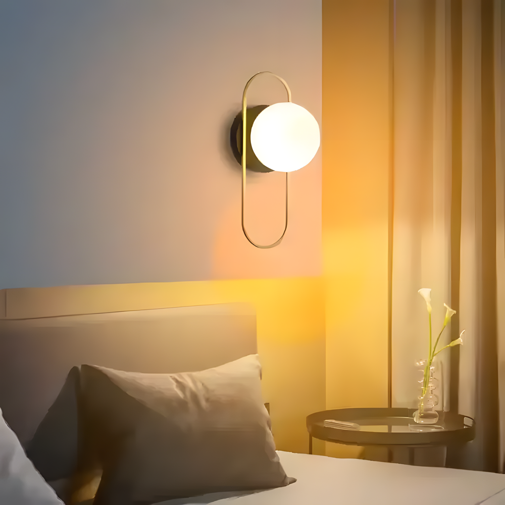 VÄGGLAMPA VÄGGLJUS APP1756-1W BORSTAT GULD VIT