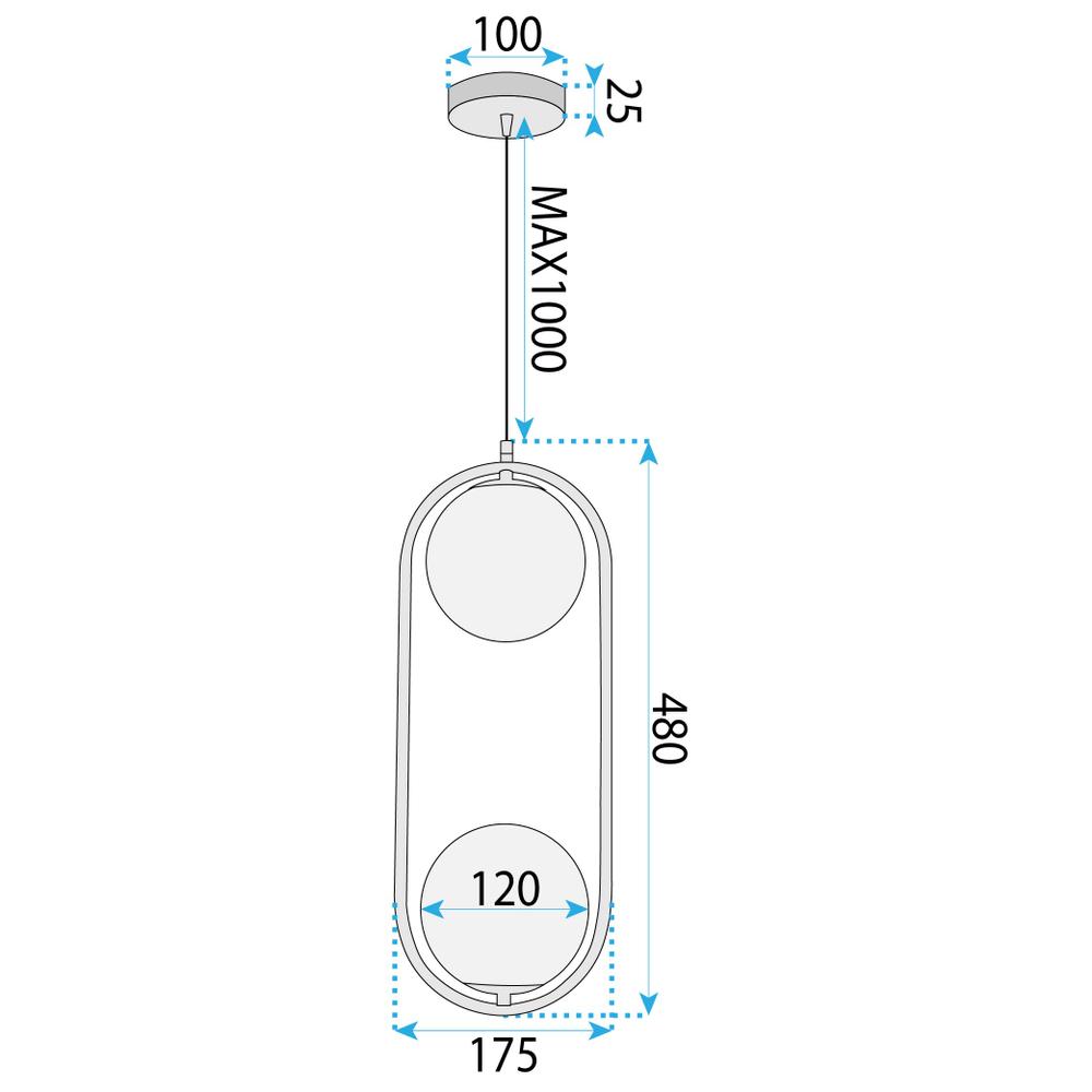 HÄNGENDE TAKLAMPA G134-2CP GULD