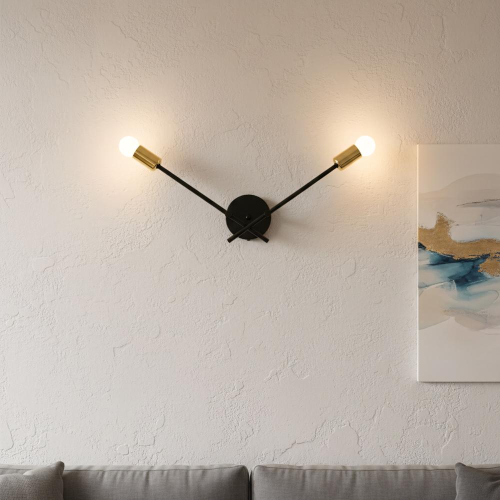VÄGGLAMPA VÄGGLYKTA APP1119-2W Svart