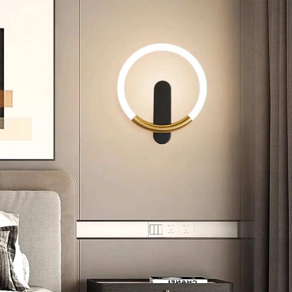 VÄGGLAMPA LED LHJ068-W Svart / Borstad Guld