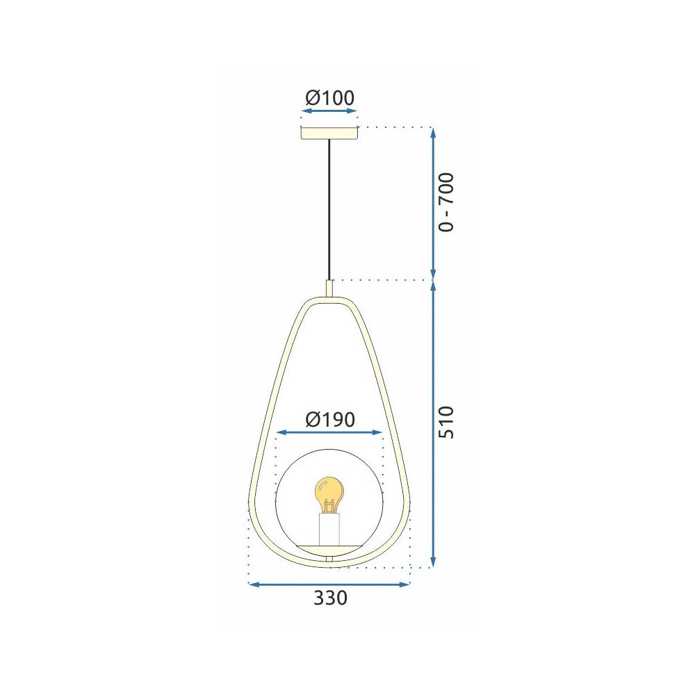 Glaslampa i tak Pendlande Taklampa APP472-1CP Vit