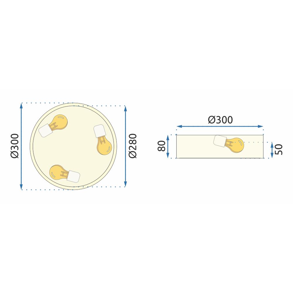Taklampa Plafond Classic APP872-C 30 cm Guld