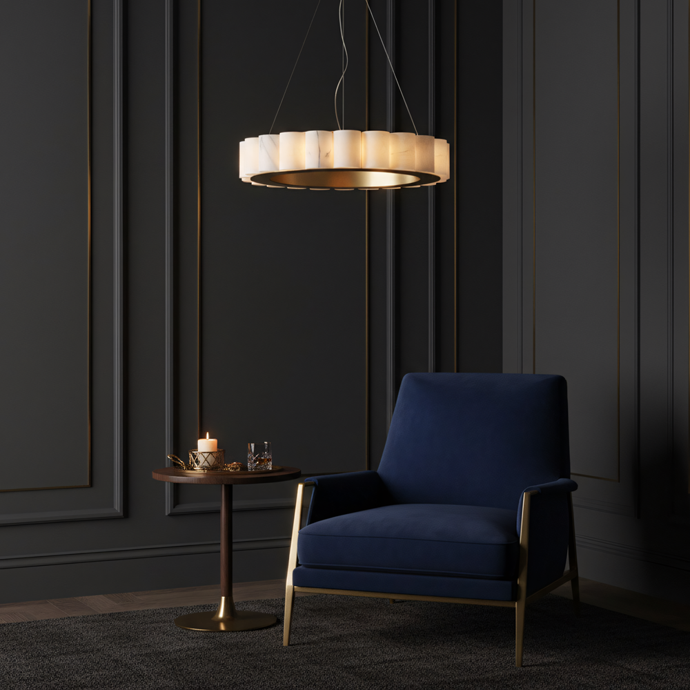 HÄNGENDE LED TAKLAMPA APP1801-CP Borstad Guld