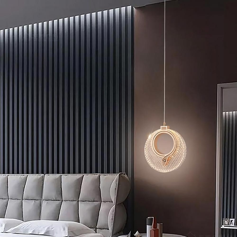 HÄNGLANDE KRISTALLAMPA LED LHJ110-1CP LJUS ROSÉGULD