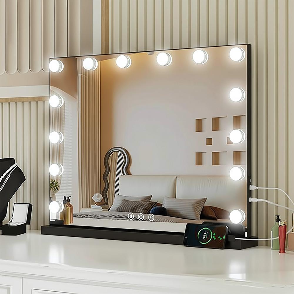Spegel LED Hollywood Svart