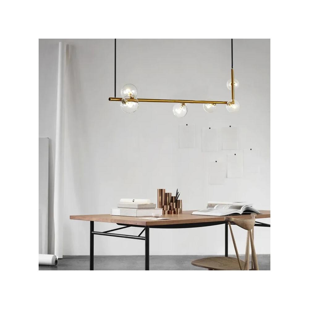 Hänglampa Glasglob APP690-6CP Guld