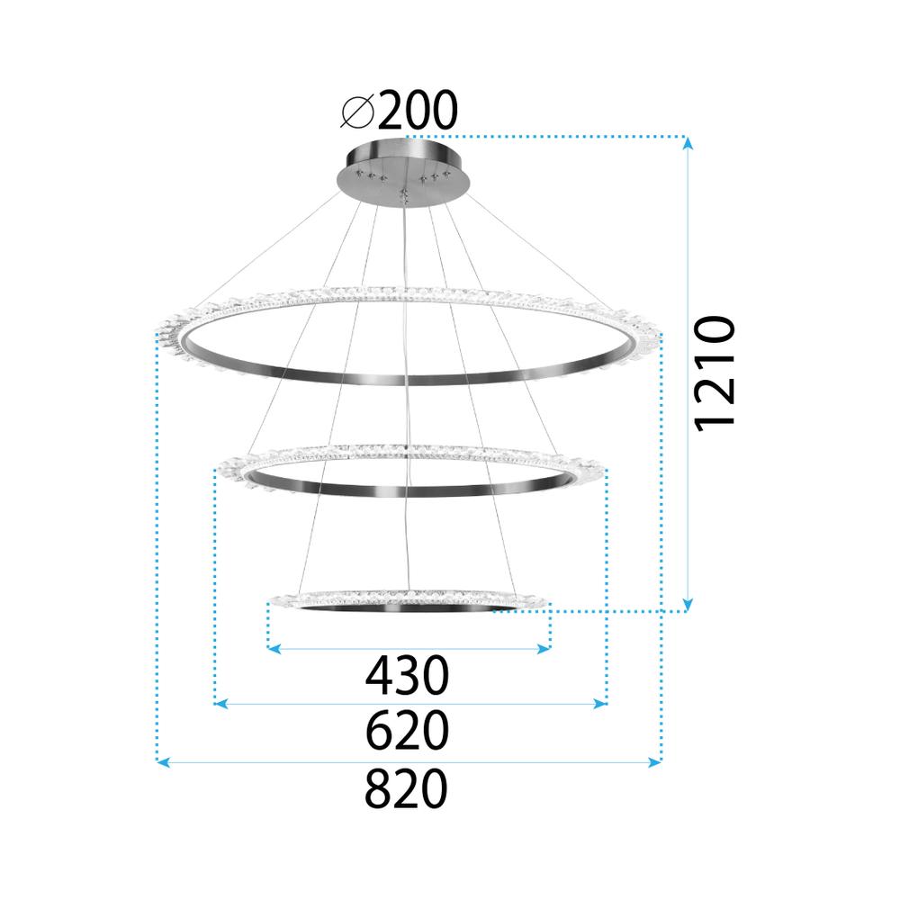 KRISTALLTAKARMATUR LED APP1609-3C GULD
