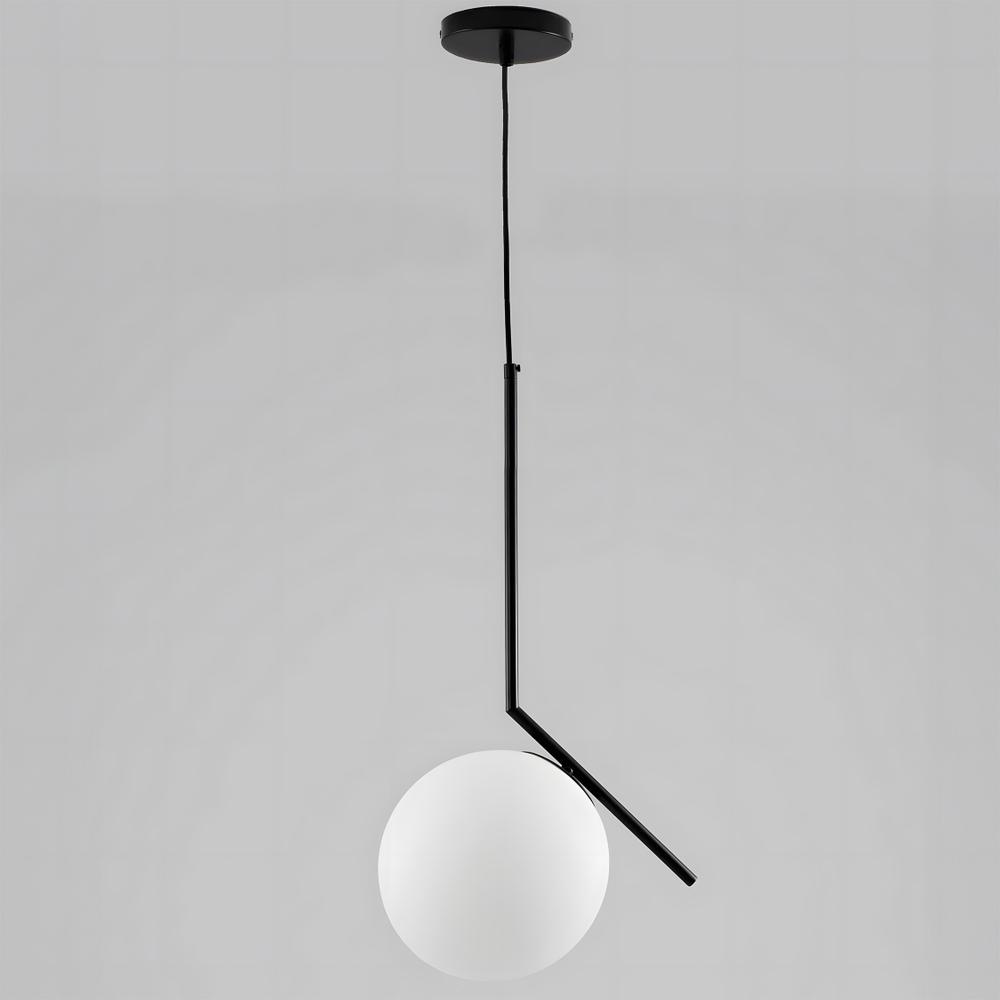 Taklampa Hängande Glasglob G107-1W Svart Vit