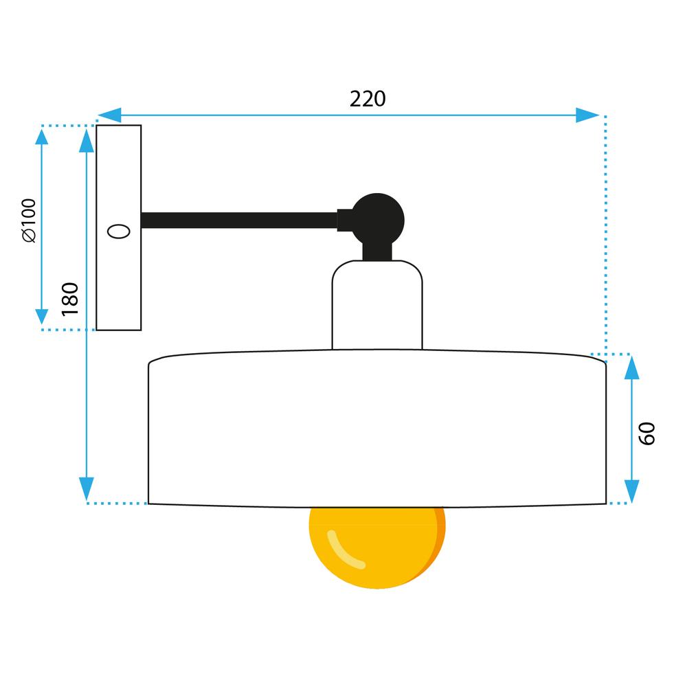 VÄGGLAMPA VÄGGLAMPA APP1332-1W SVART GULD
