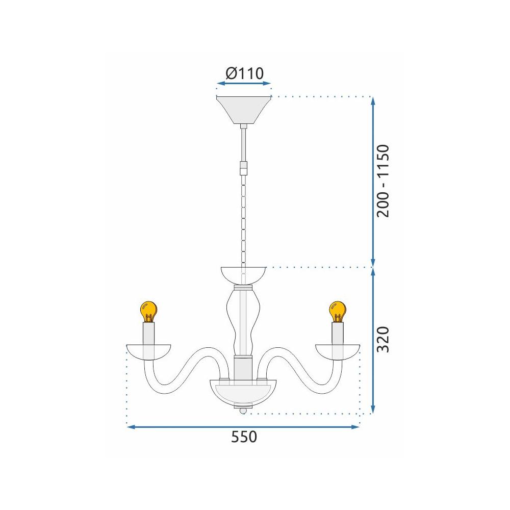 Taklampa Hängande APP1081-6CP