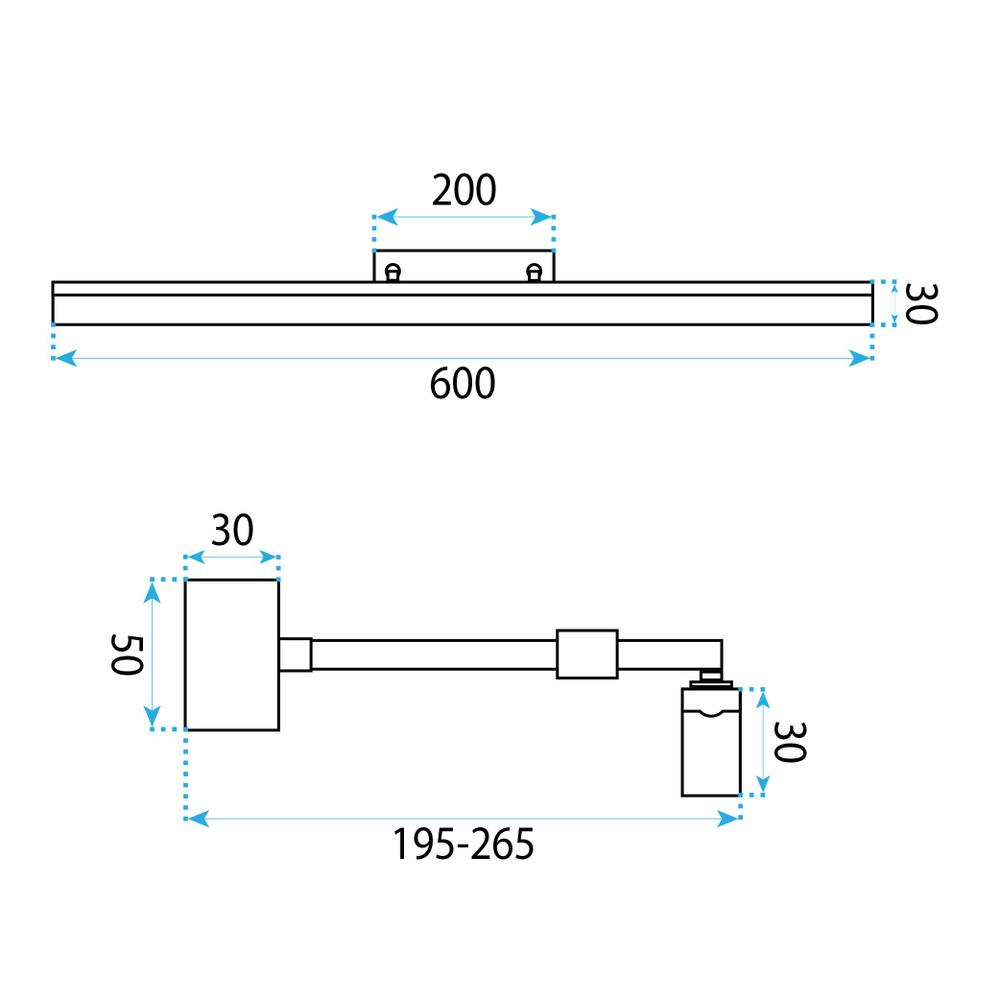 Badrum vägg LED-lampa APP1879-1W 60cm BLACK