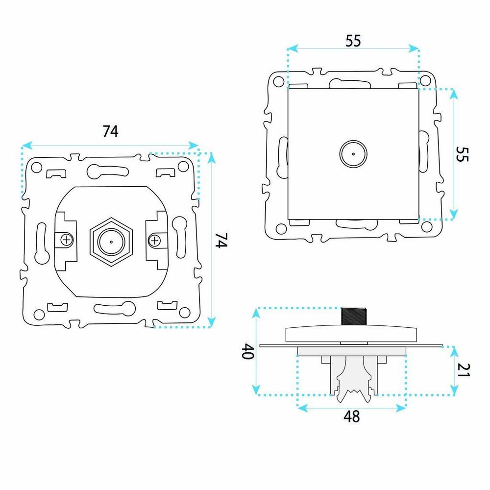 Antenna Socket with Frame OSTE JNH012-G WHITE