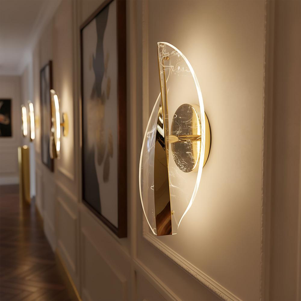 LED-vägglampa G128-W Guld