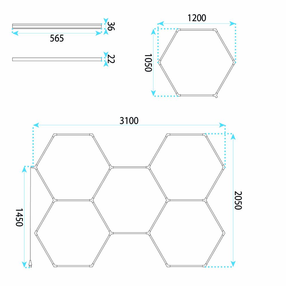HEXAGON LED lámpa JNH051-H White