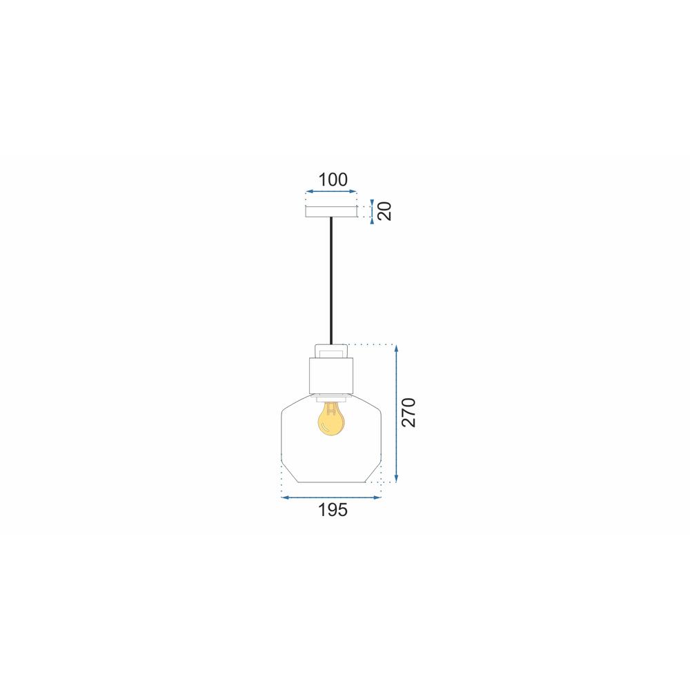 Glas taklampa APP433-1CP Blå