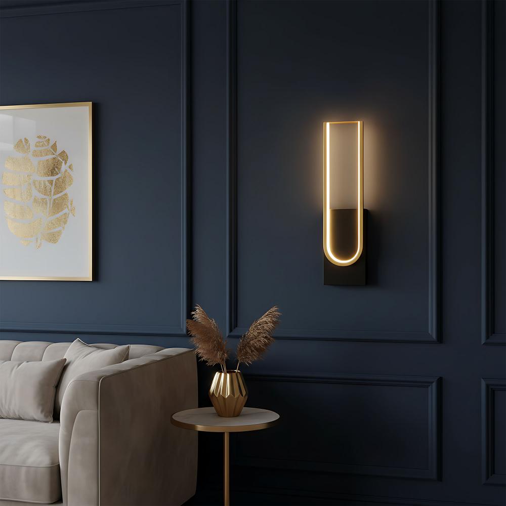 Vägglampa LED APP1782-W Borstad Guld/Svart