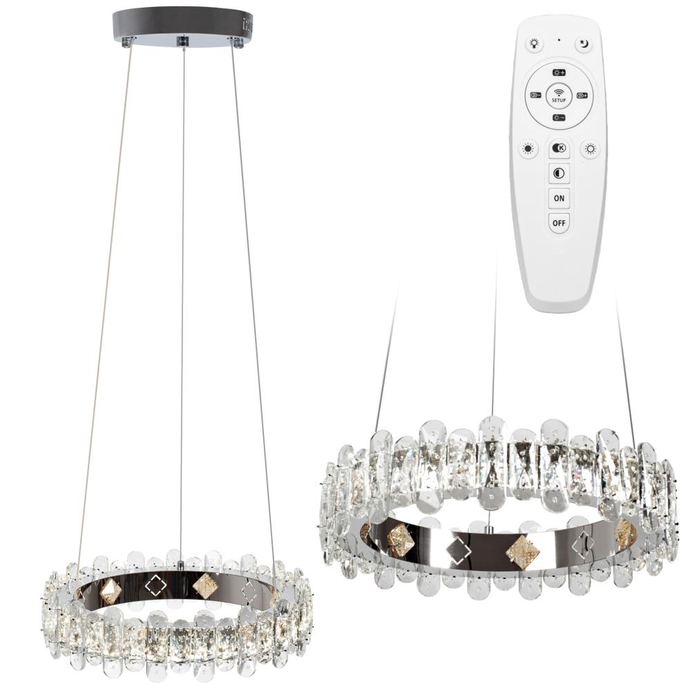 Kristall LED-taklampa APP1041-CP + fjärrkontroll