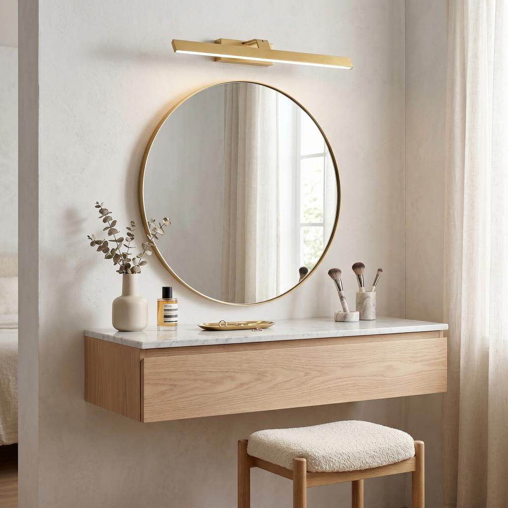 Badrum vägg LED-lampa SWE008-1W 58cm BRUSH GOLD