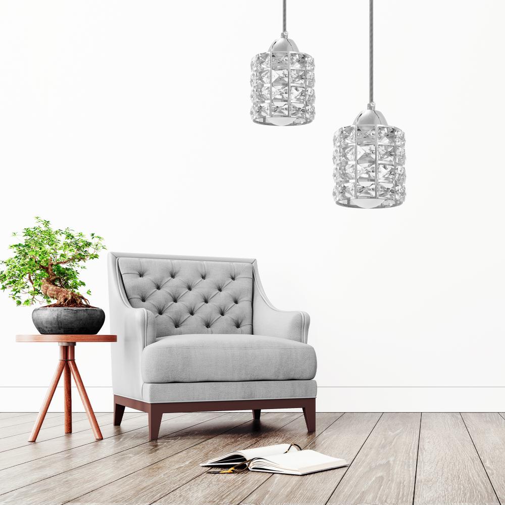 Taklampa Kristall APP727-1CP Silver