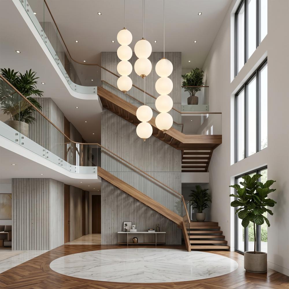 LED taklampa pendel LHJ117-2CP borstat guld