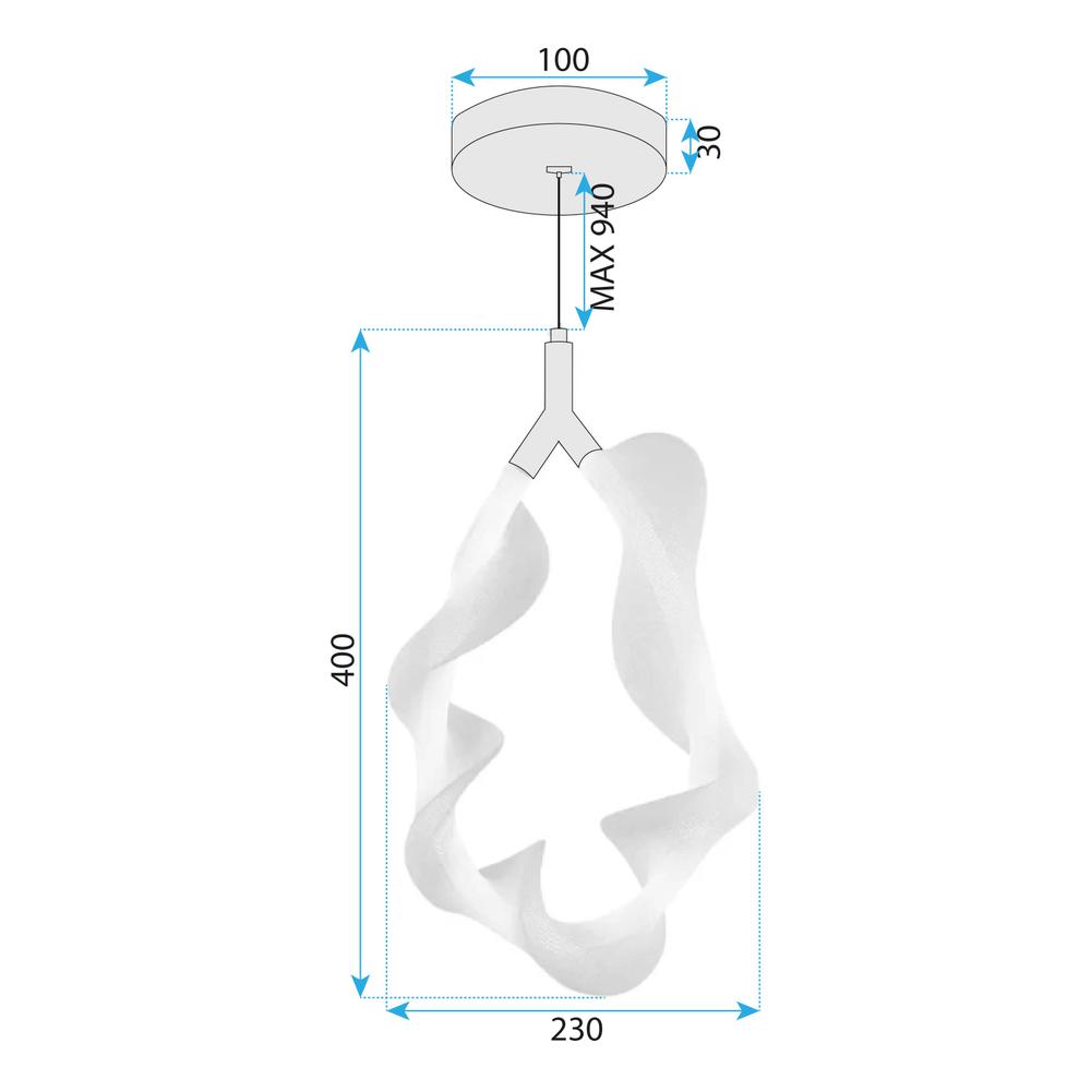 HÄNGLAMPA LED G013-1CP VIT/GULD
