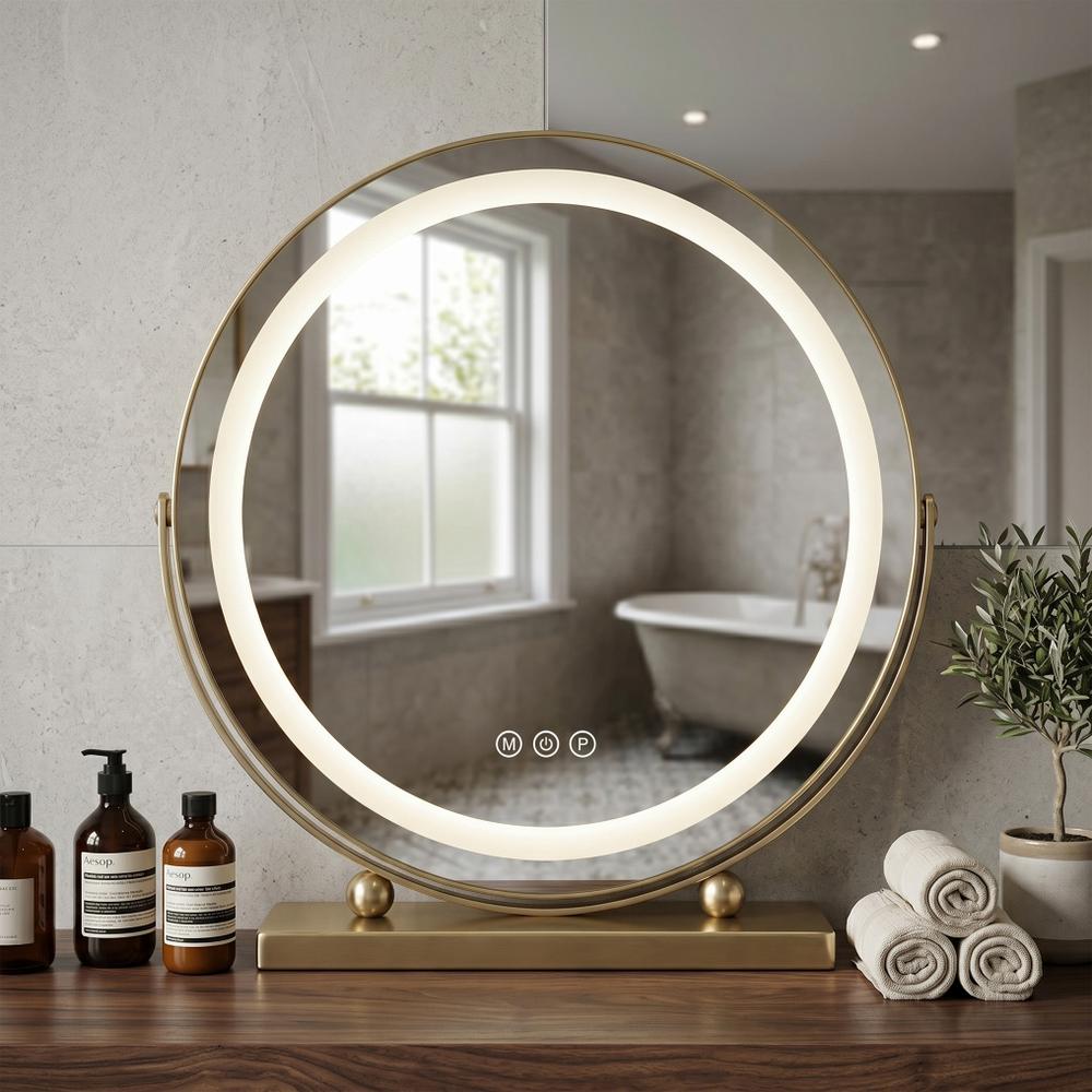 Spegel LED MAKE-UP L.Gold 40 cm