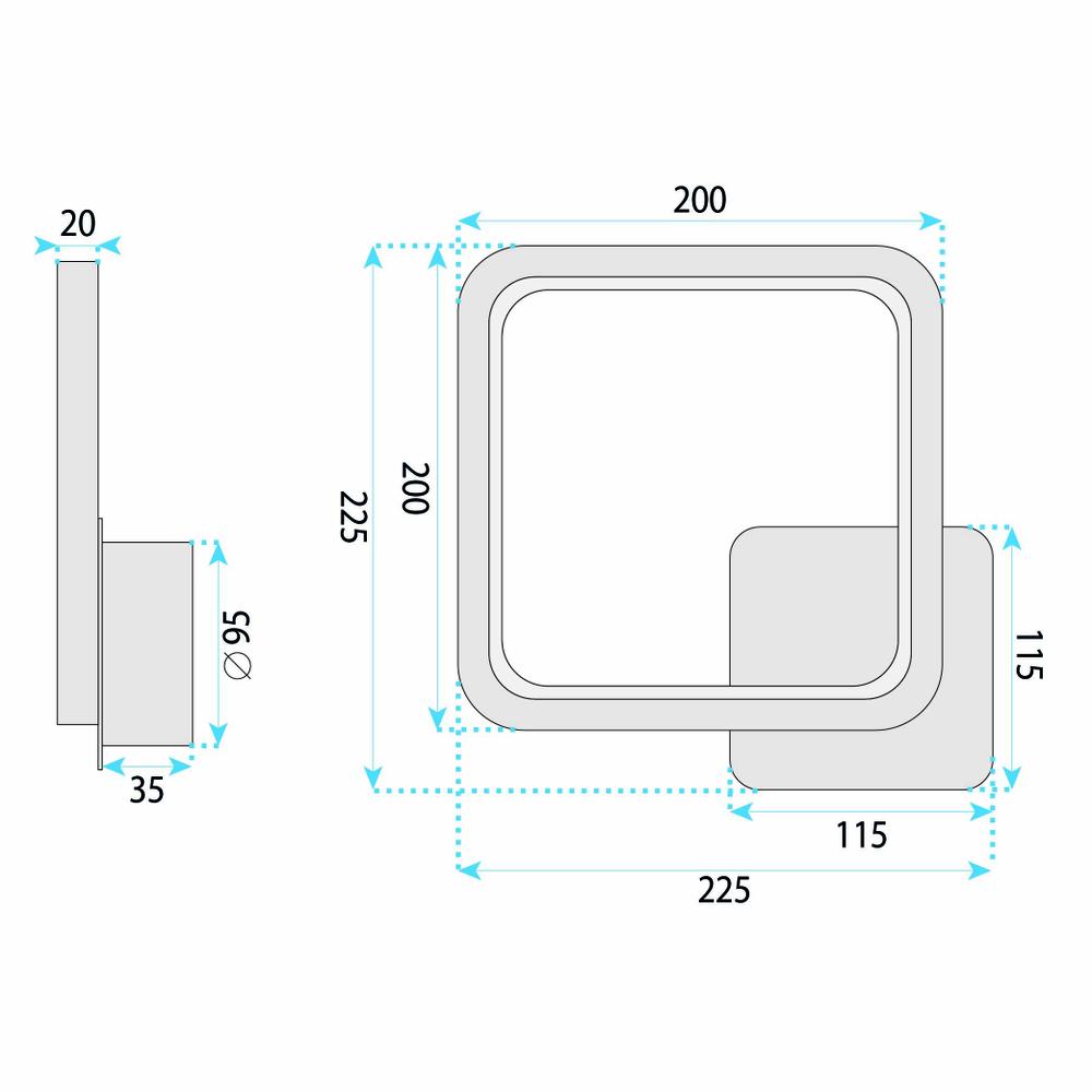 LED vägglampa LHJ122-W Svart