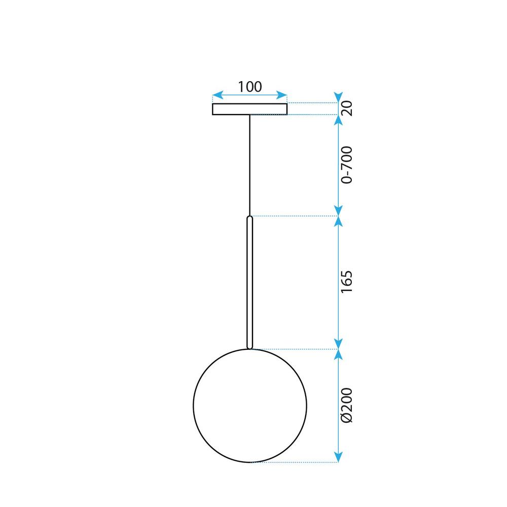 Hängande taklampa glasglob GULD 20 cm APP1683-1CP