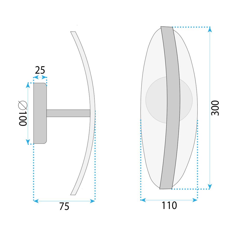 LED-vägglampa G130-W Guld