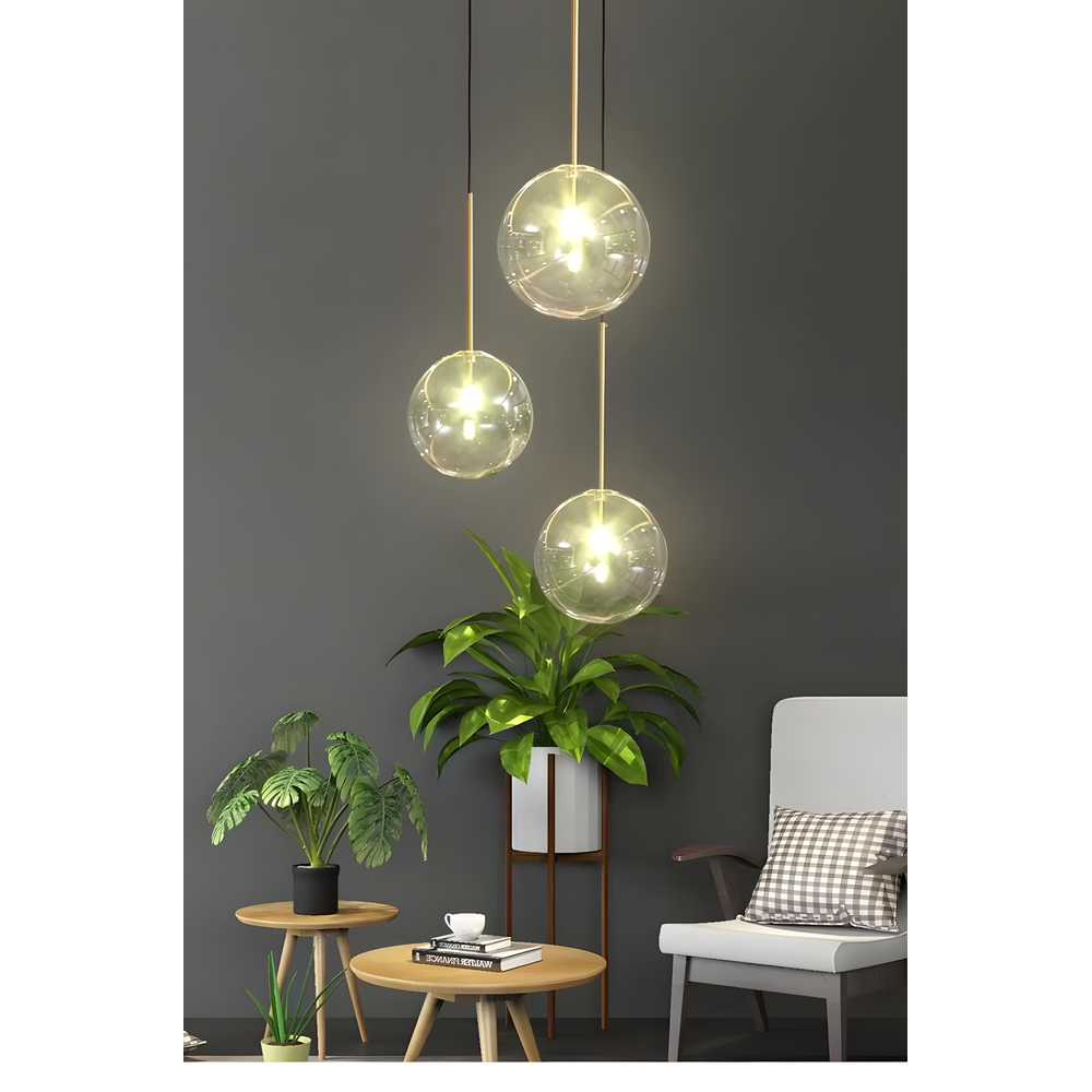 Hängande taklampa glasglob GULD 20 cm APP1683-1CP