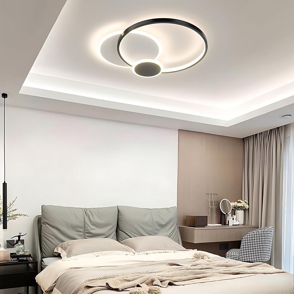 Taklampa APP1709-C LED-plafond Svart + fjärrkontroll