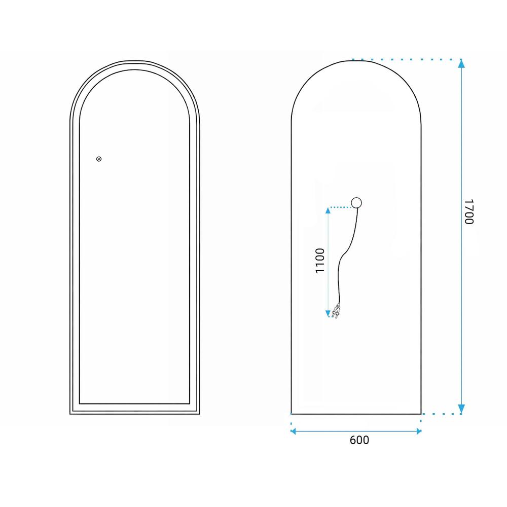 LED-SPEGEL Orbit 60x170 cm Borstat Guld