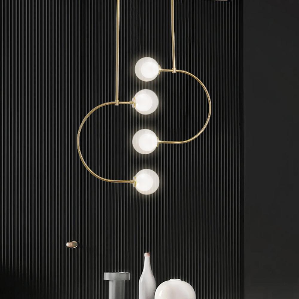 Hänglampa Glas-Kulor APP639-4CP Guld