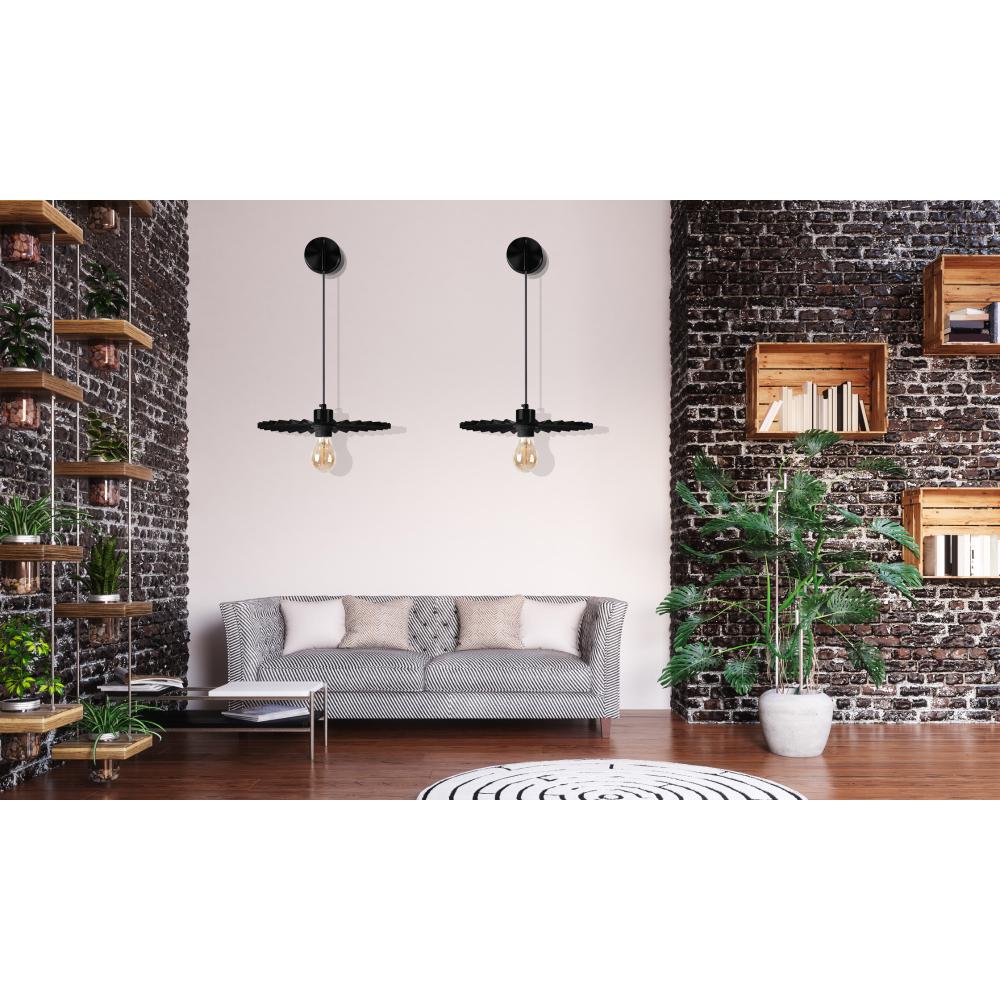 VÄGGLAMPA VÄGGLAMPE APP1355-1W Svart 30 cm