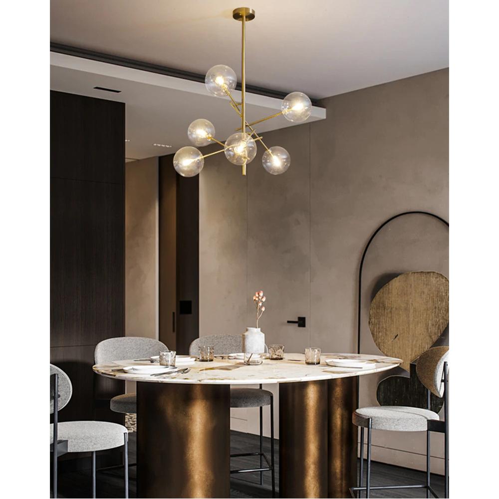 Hänglampa Glasbollar 6 st APP919-6CP Guld