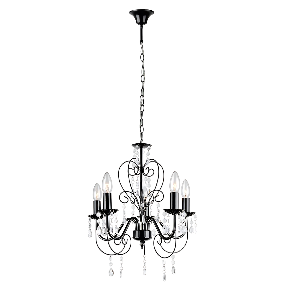TAKLAMPA HÄNGLAMP EBT010-5CP SVART