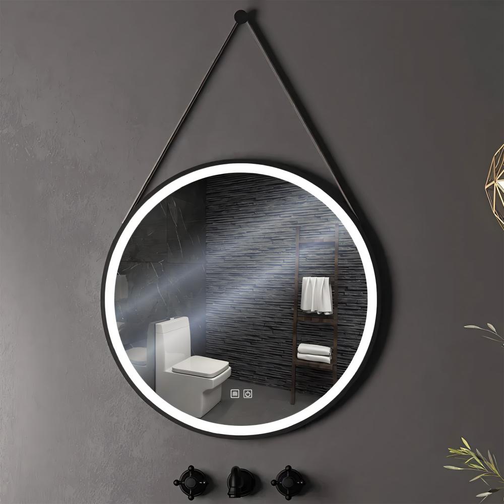 RUNT LED-SPEGEL HÄNGANDE I REM 70 cm 104