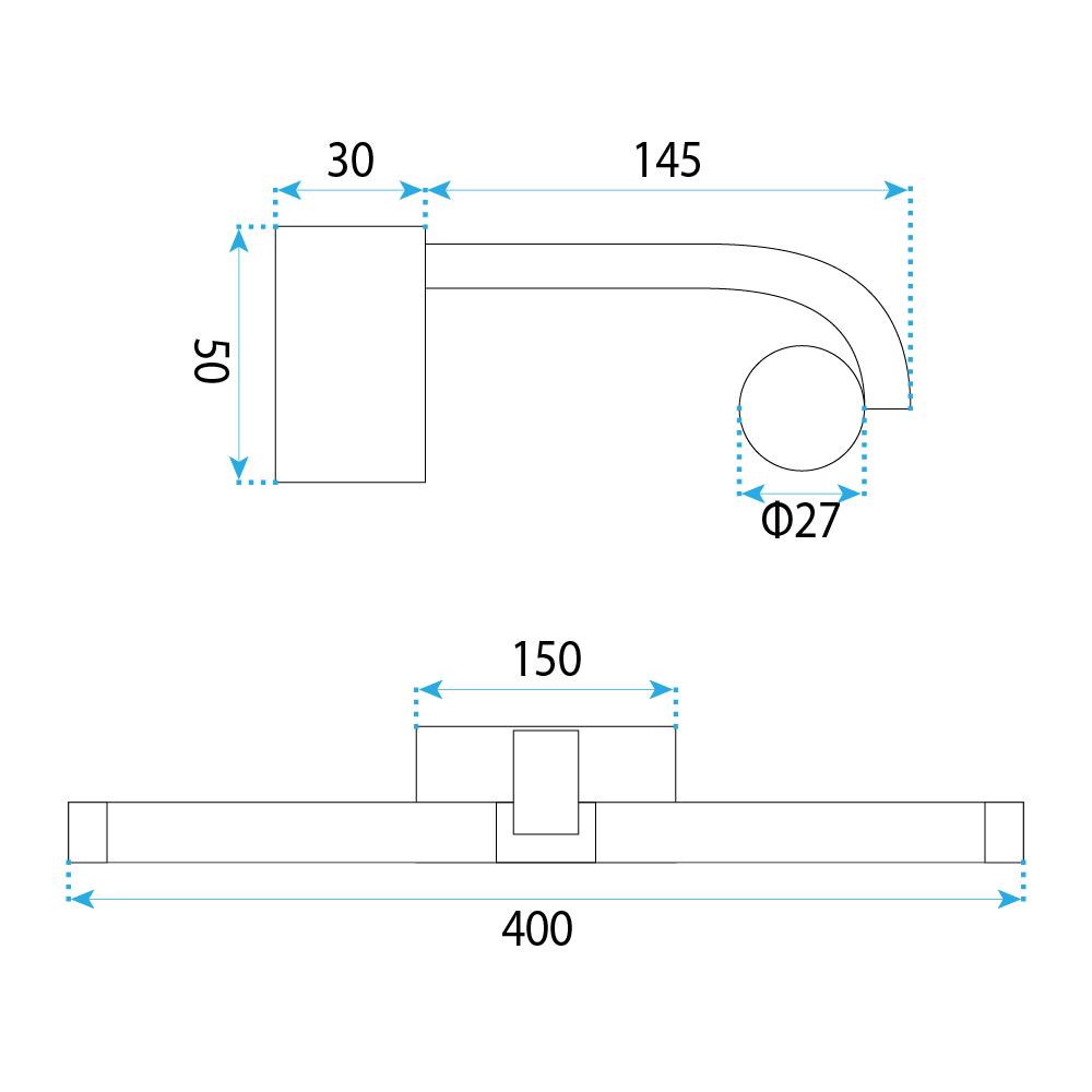 Badrum vägg LED-lampa APP1881-1W 40cm CHROME