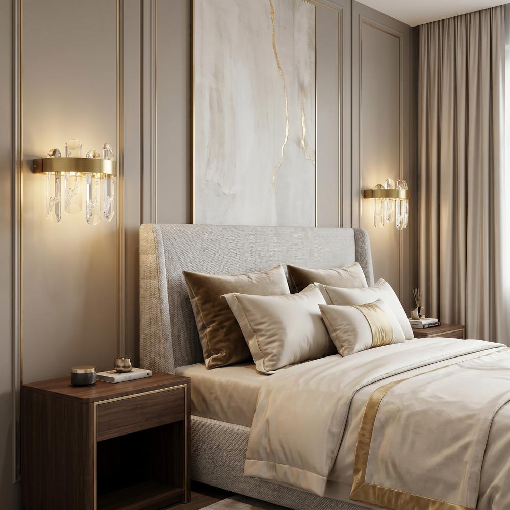 LED-vägglampa SWE075-W Brushed Gold