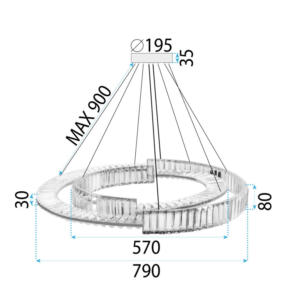 HÄNGANDE LED-LAMPA APP1525-CP60/80 KROM