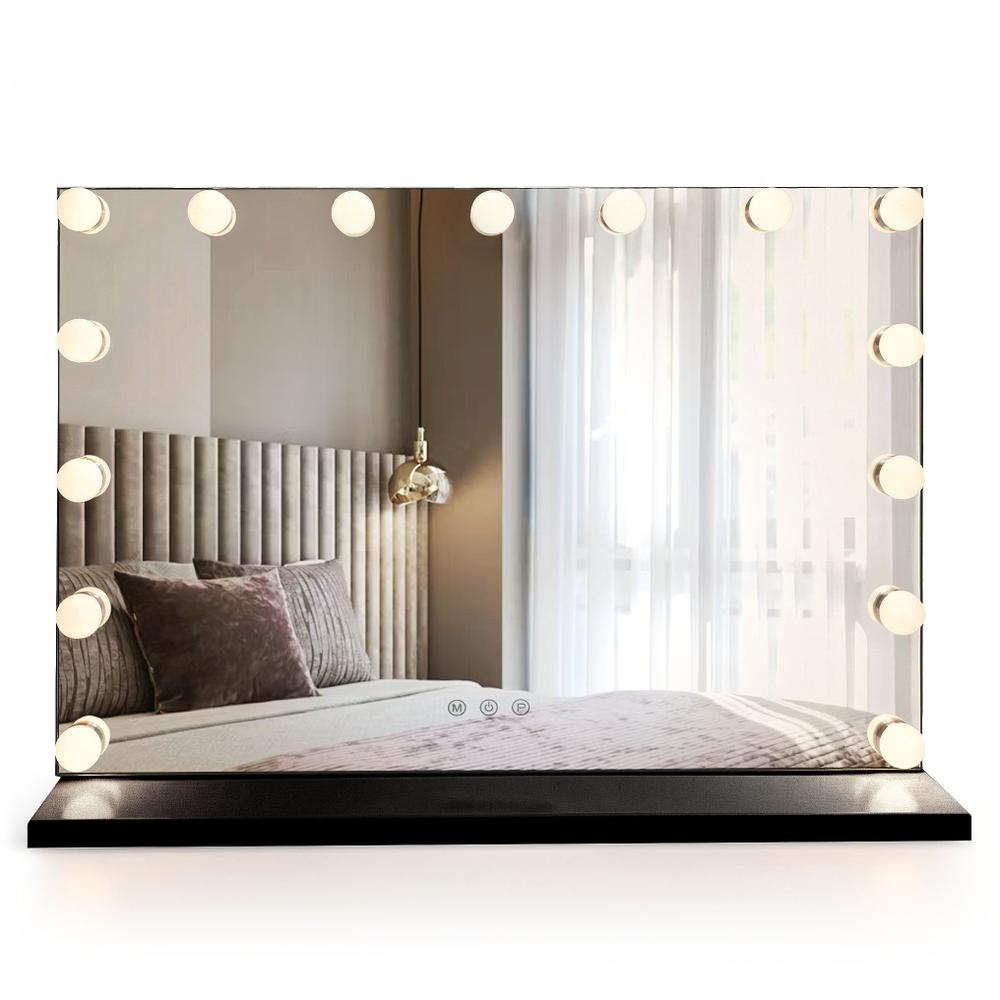 Spegel LED Hollywood Svart 80x60