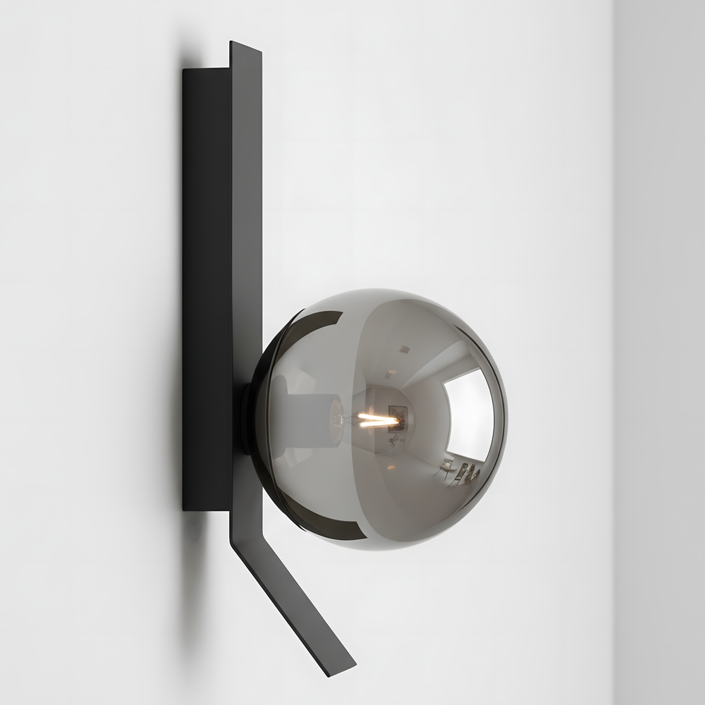 VÄGGLAMPA APP1757-1W SVART KROM