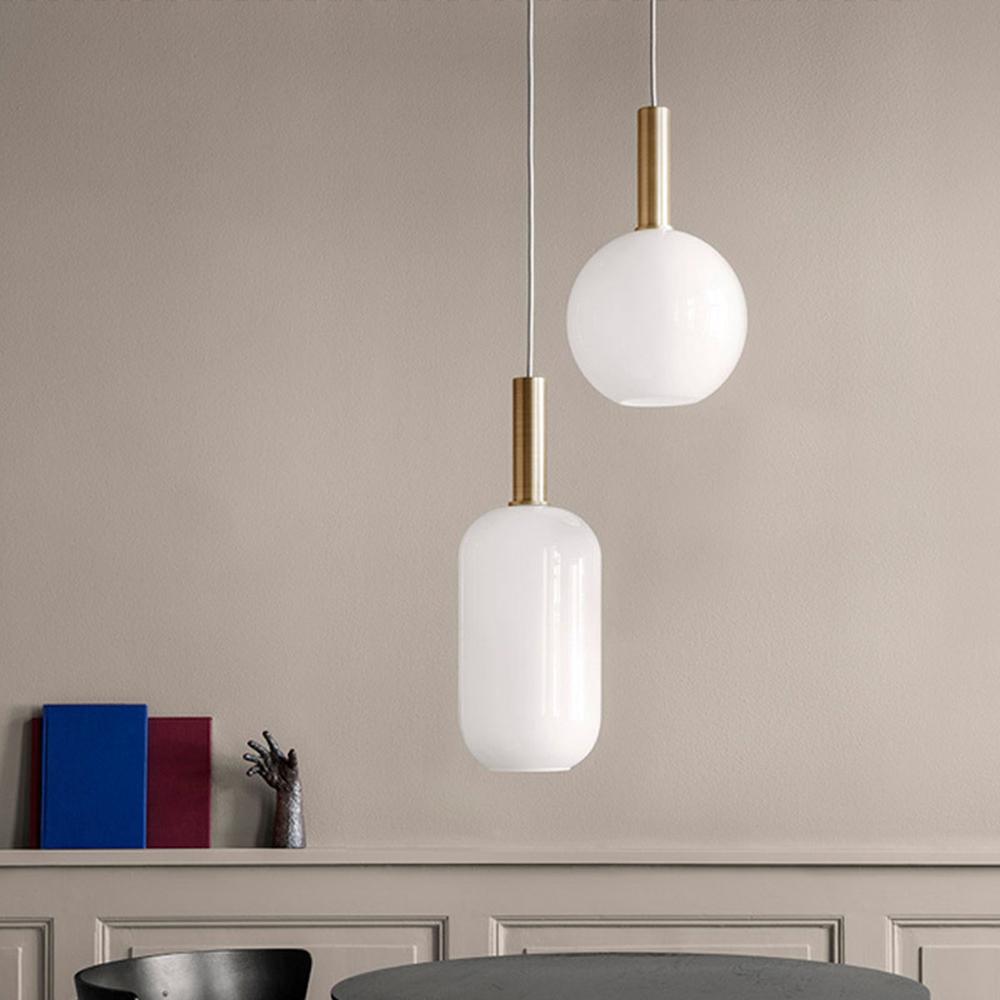 Hängande Lampa Glasrör Opal APP667-1CP Guld
