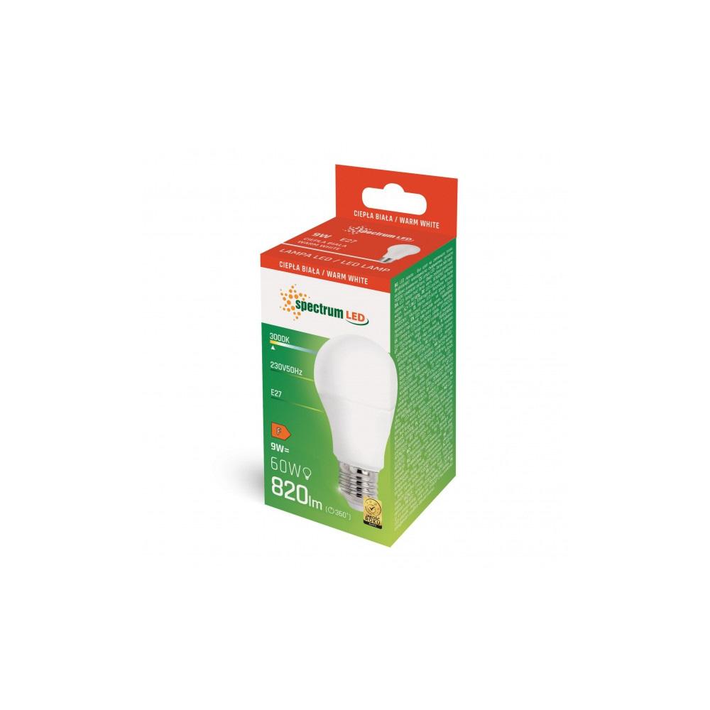 LED-lampa Varmvit E27 230V 9W WOJ+14610